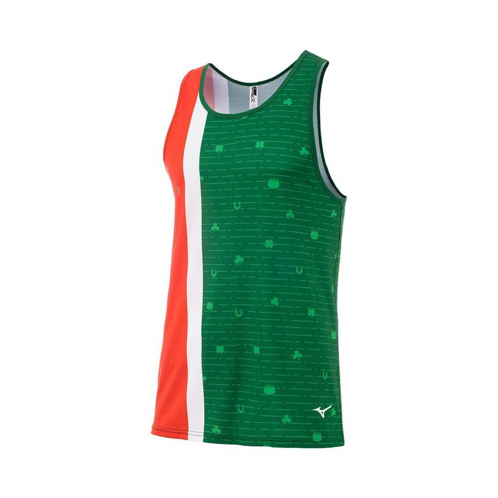 Camiseta De Tirantes Mizuno Printable Hombre Verde Baratas IZHV-35162